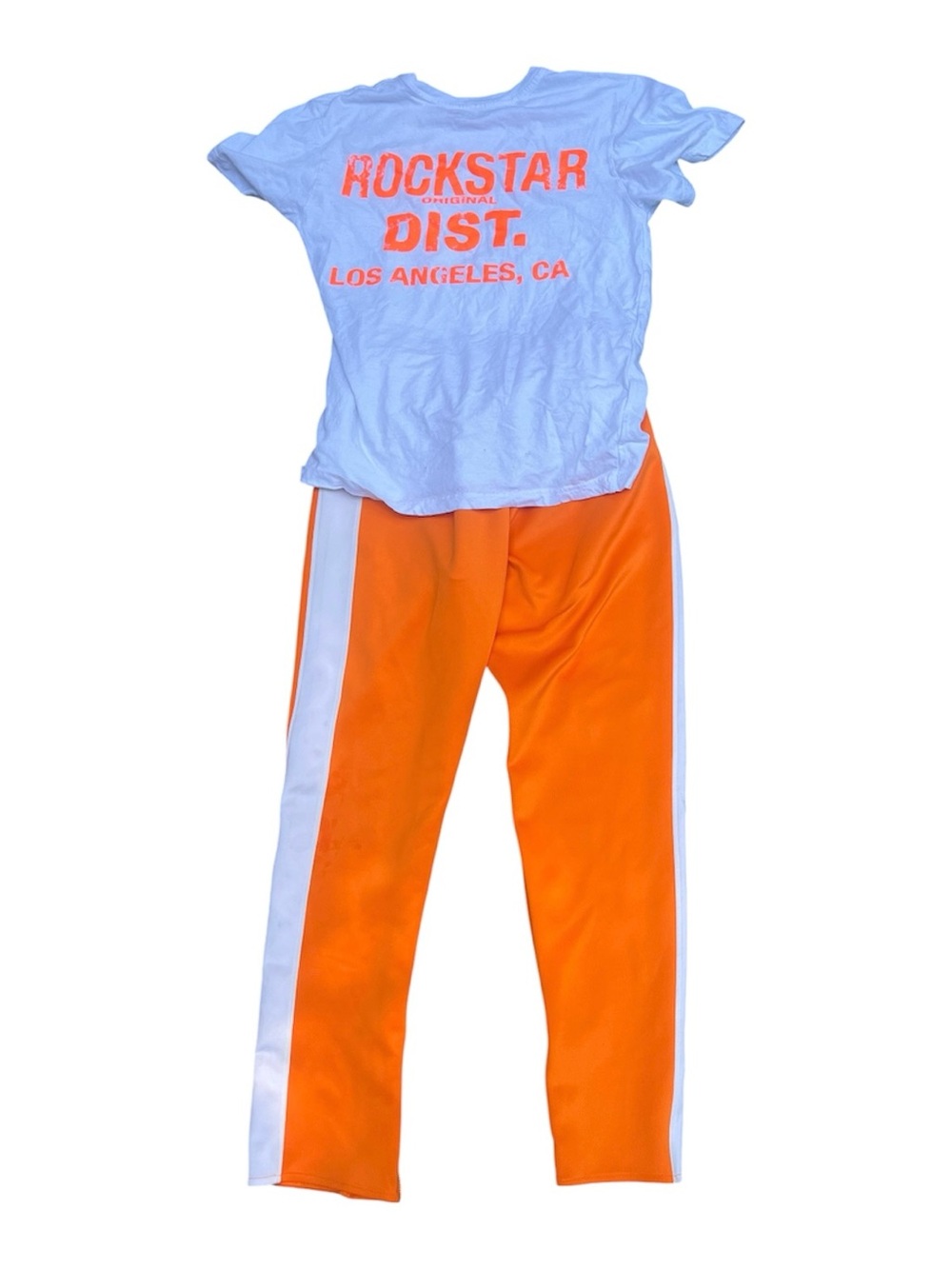 Men’s Original Rockstar Distrrict Orange & White Tracksuit Set